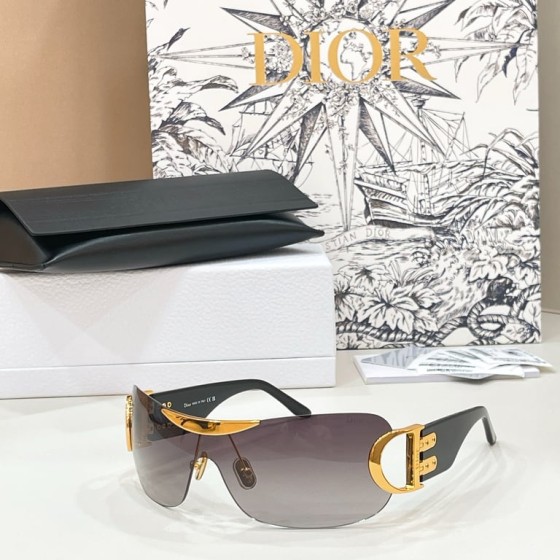 Dior Gold-Tone Shield Sunglasses